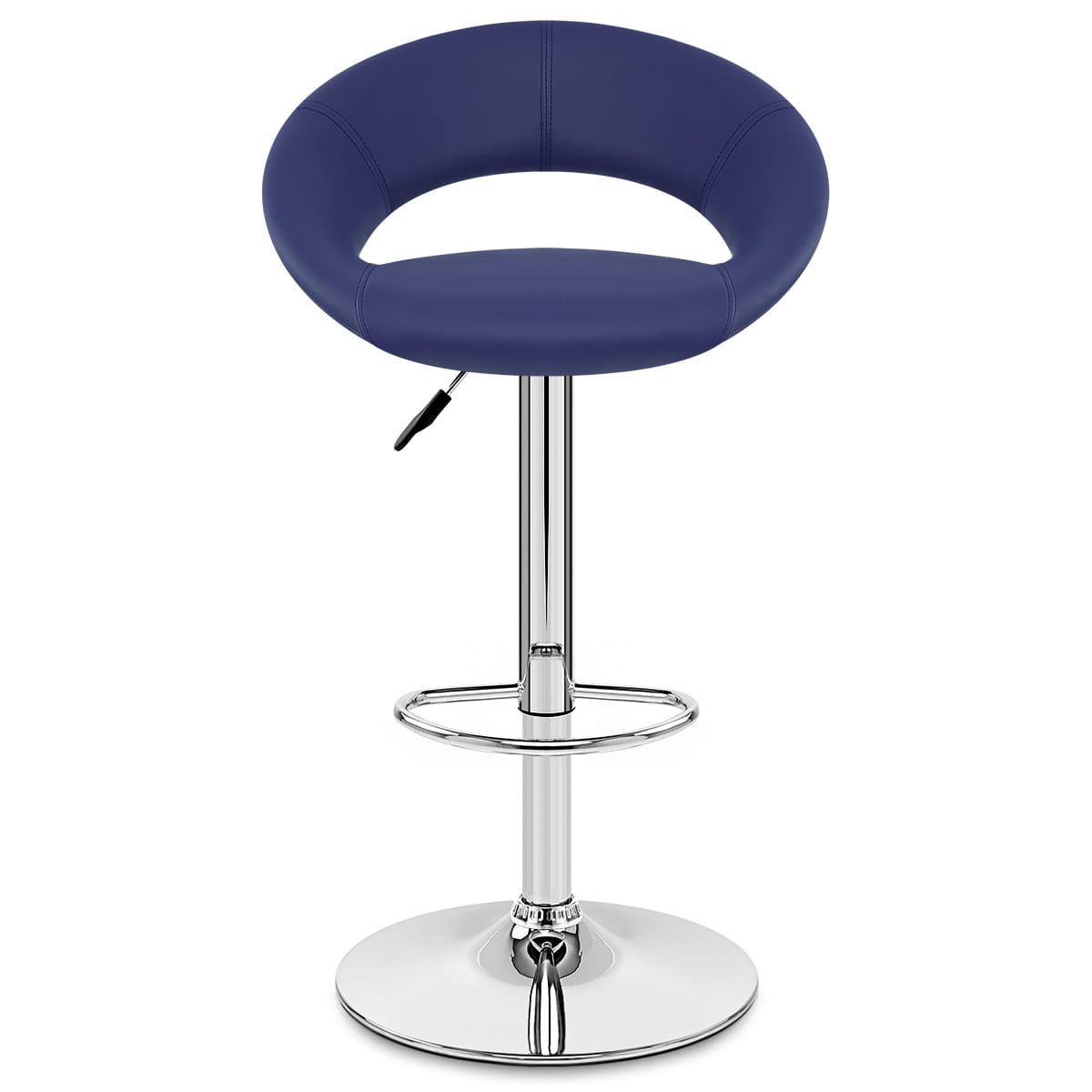 Padded Crescent Bar Stool Blue