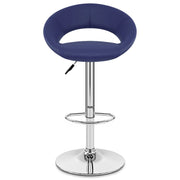 Padded Crescent Bar Stool Blue