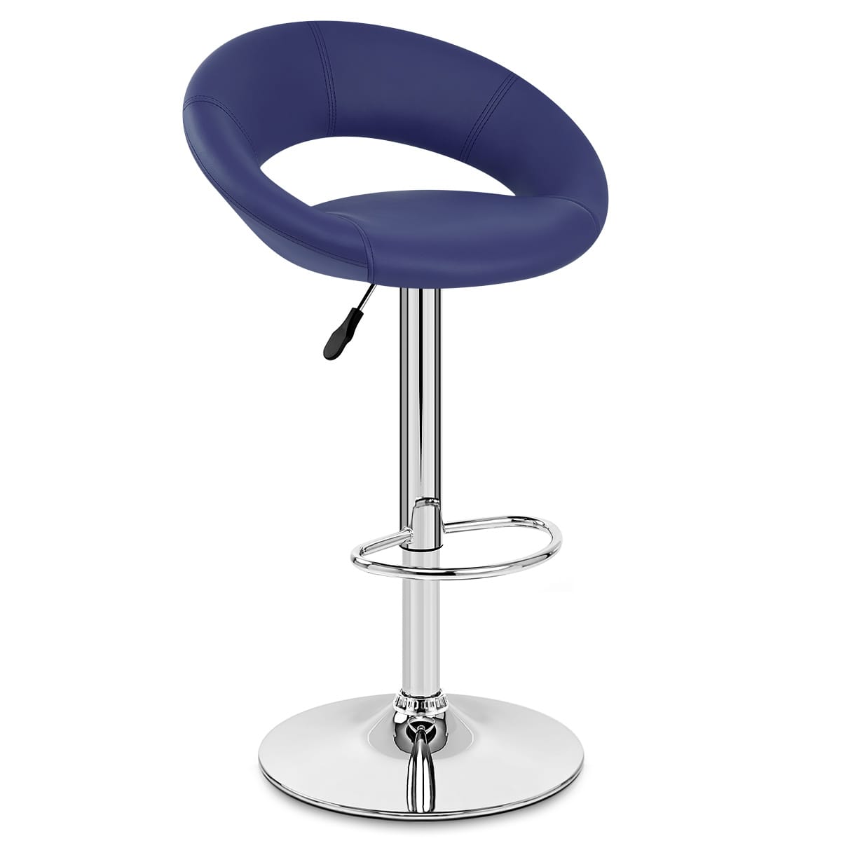 Padded Crescent Bar Stool Blue