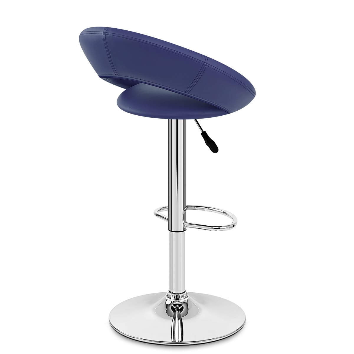 Padded Crescent Bar Stool Blue