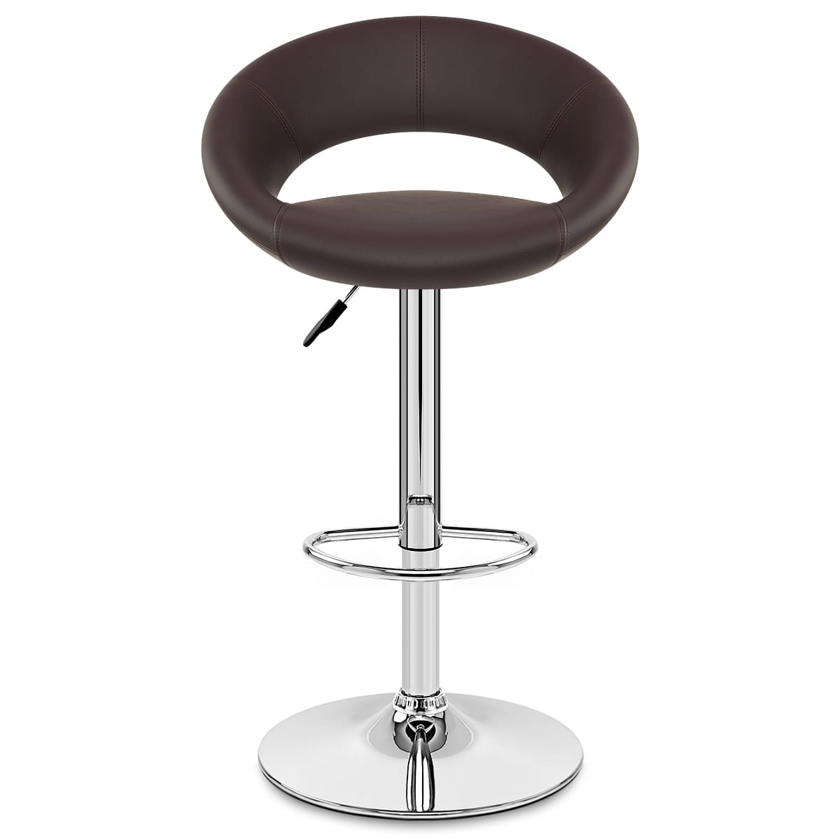 Padded Crescent Bar Stool Brown