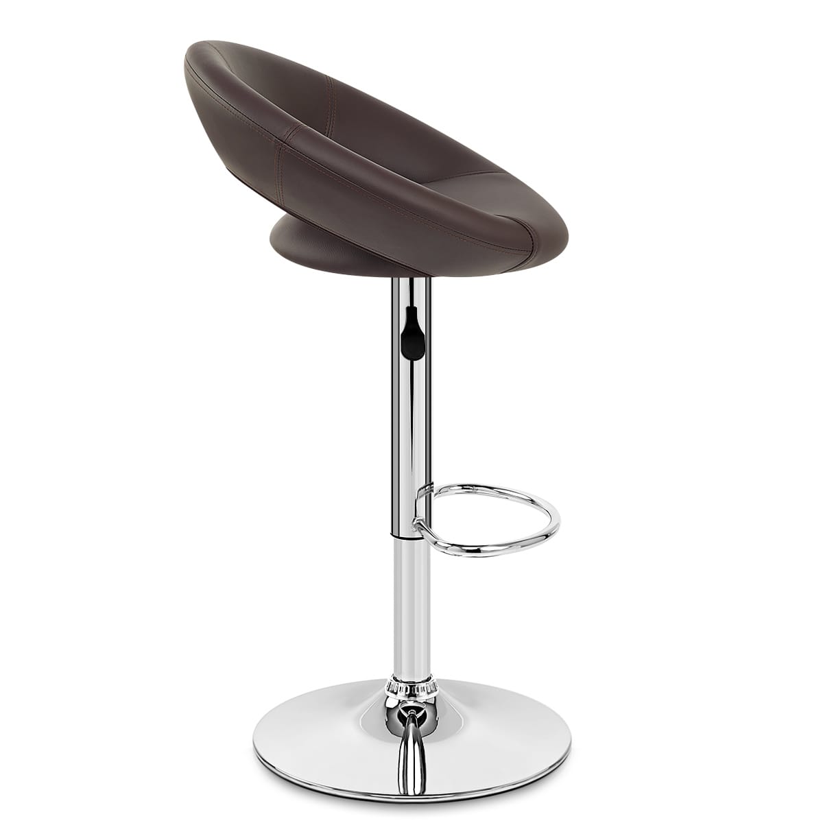 Padded Crescent Bar Stool Brown