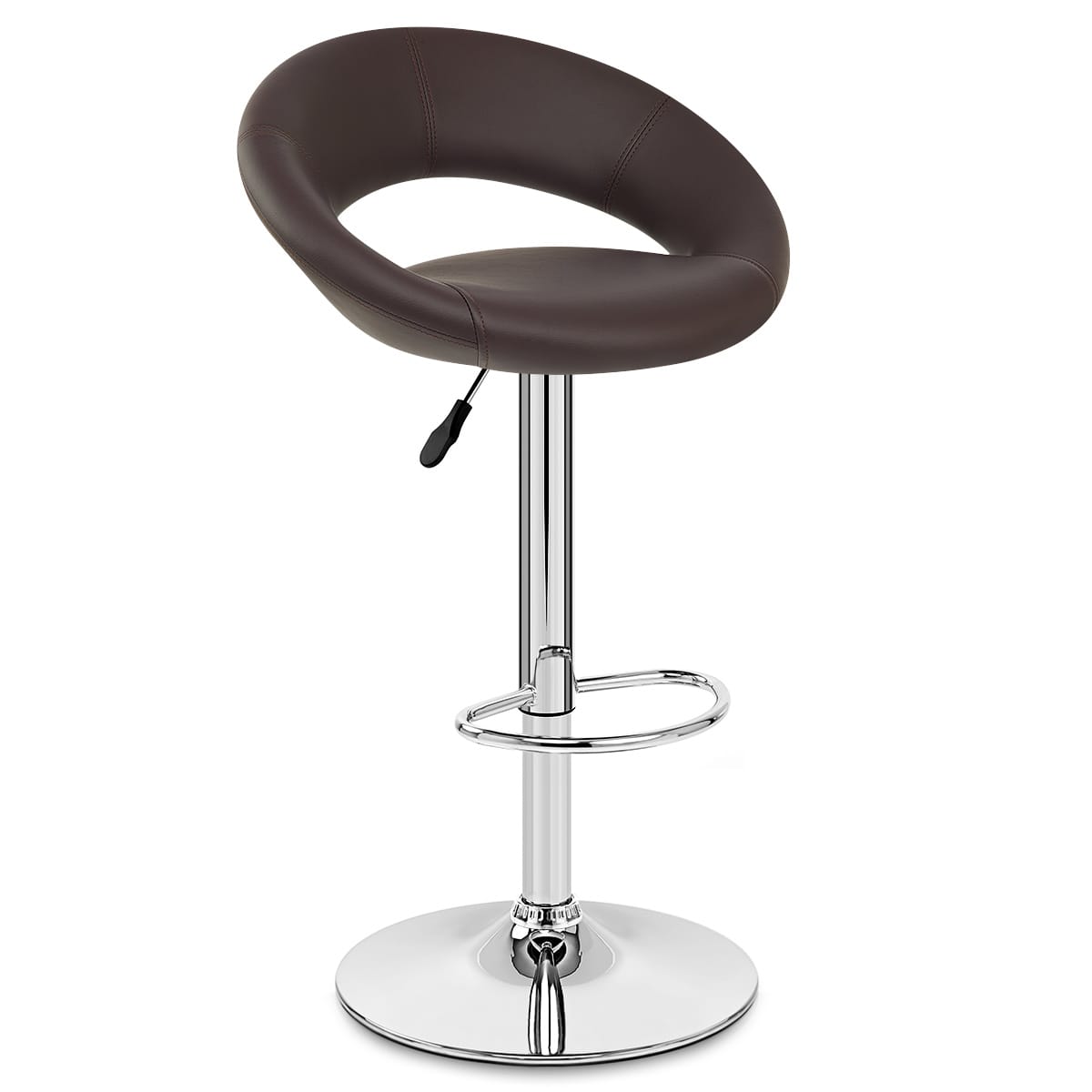 Padded Crescent Bar Stool Brown