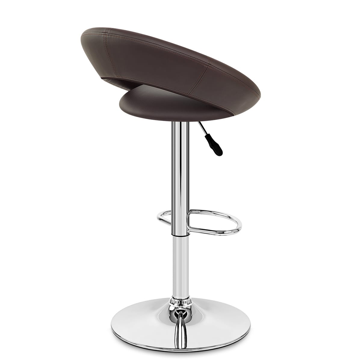 Padded Crescent Bar Stool Brown
