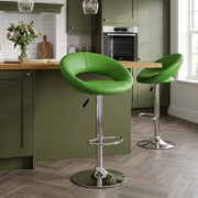 Padded Crescent Bar Stool Green