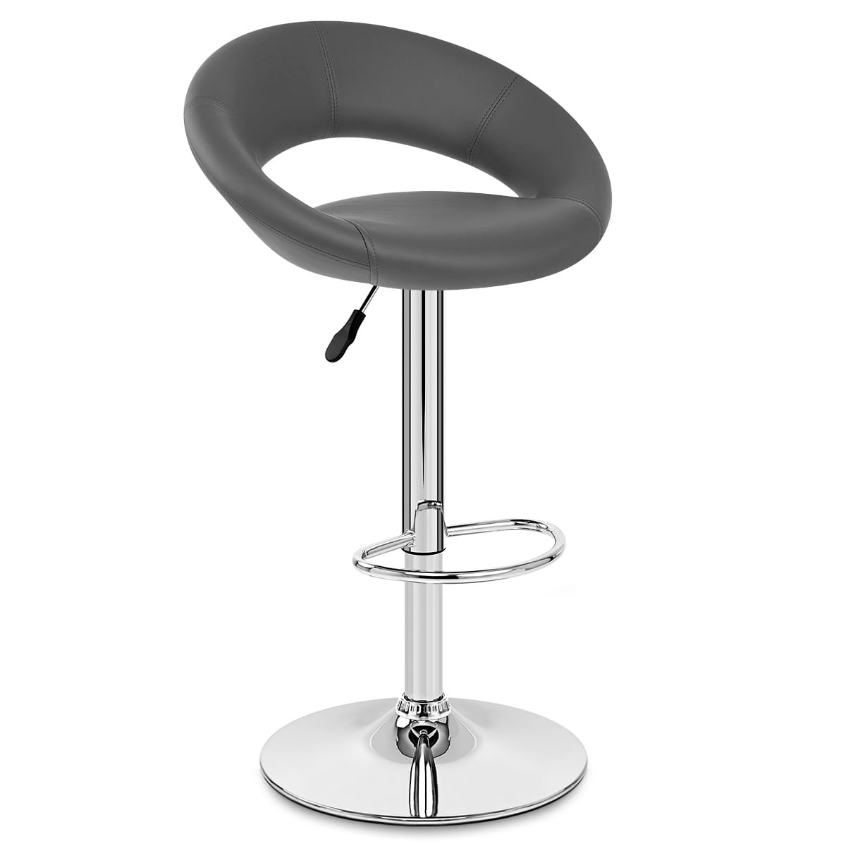 Padded Crescent Bar Stool Grey