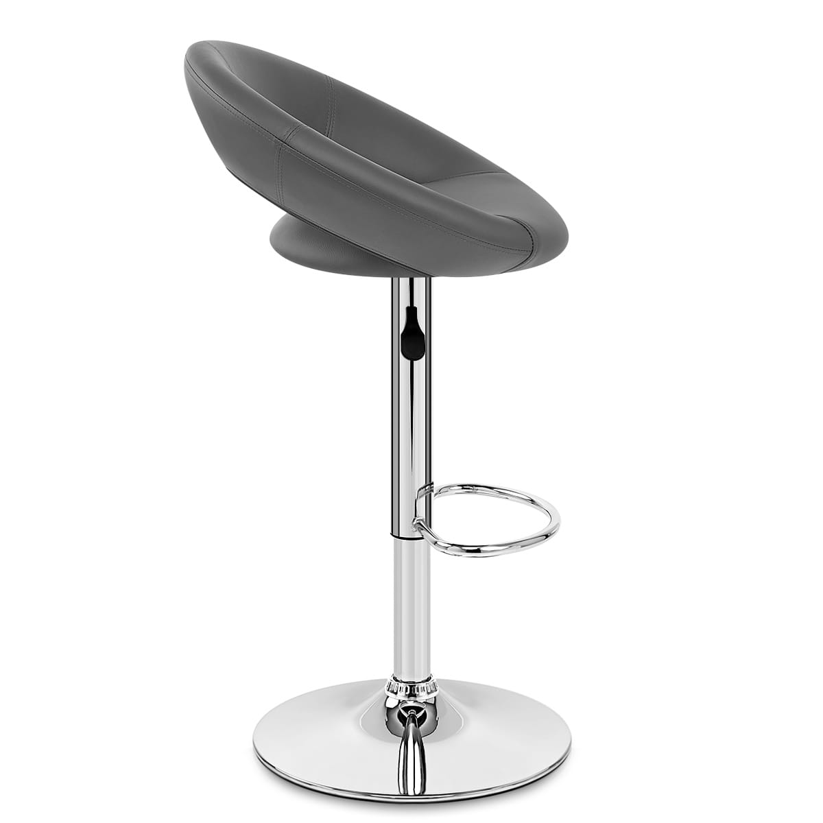 Padded Crescent Bar Stool Grey
