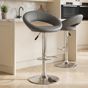 Padded Crescent Bar Stool Grey
