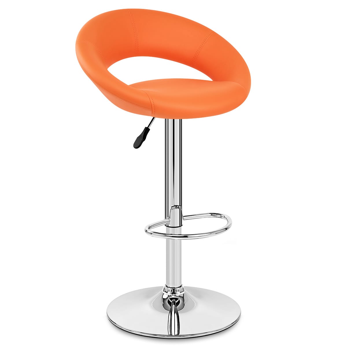 Padded Crescent Bar Stool Orange