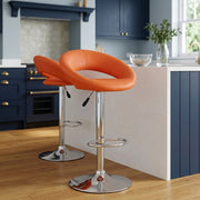 Padded Crescent Bar Stool Orange