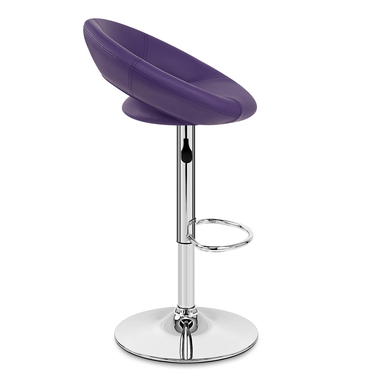 Padded Crescent Bar Stool Purple