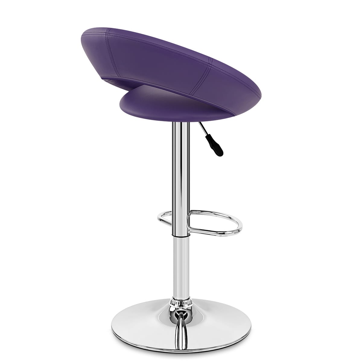 Padded Crescent Bar Stool Purple