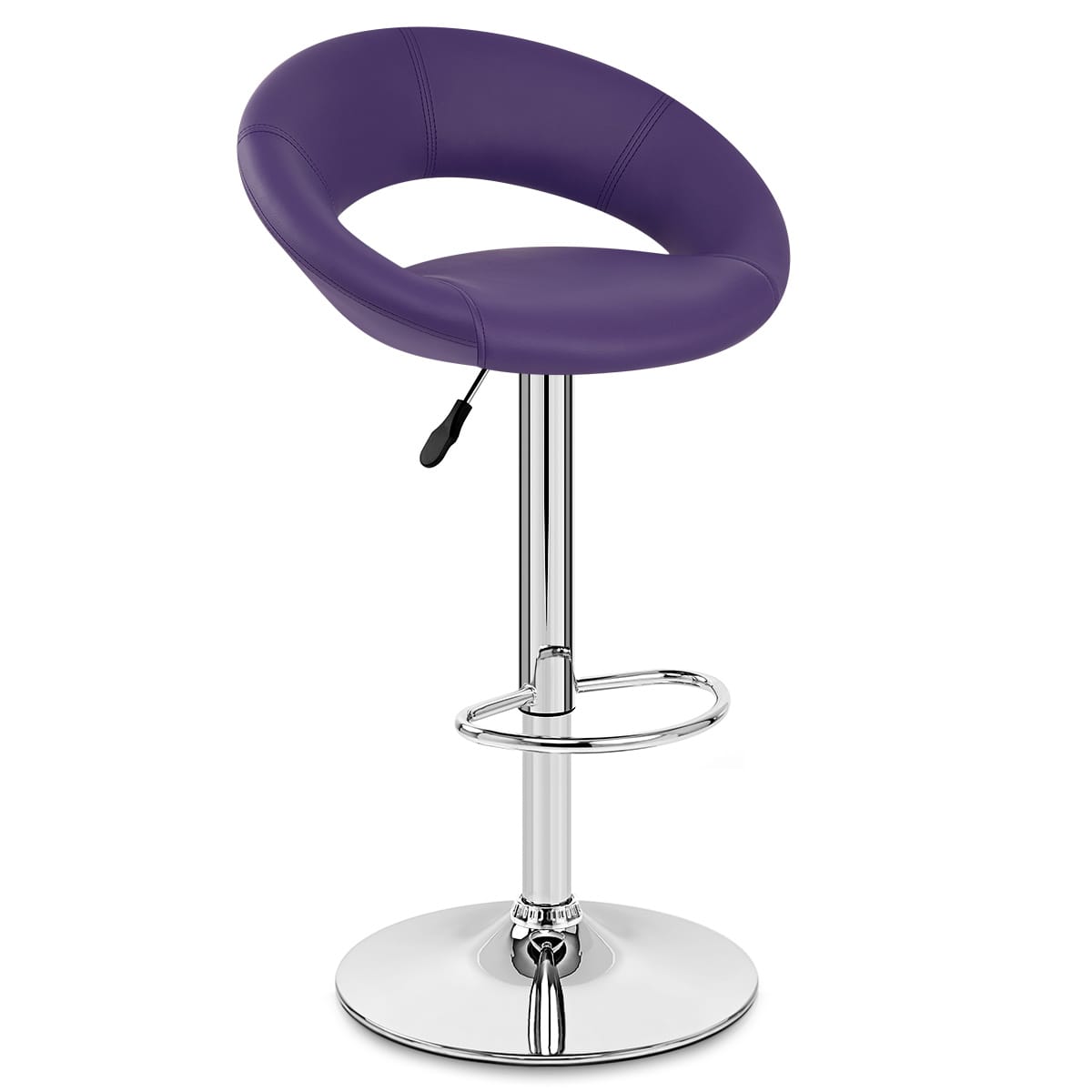Padded Crescent Bar Stool Purple