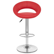 Padded Crescent Bar Stool Red