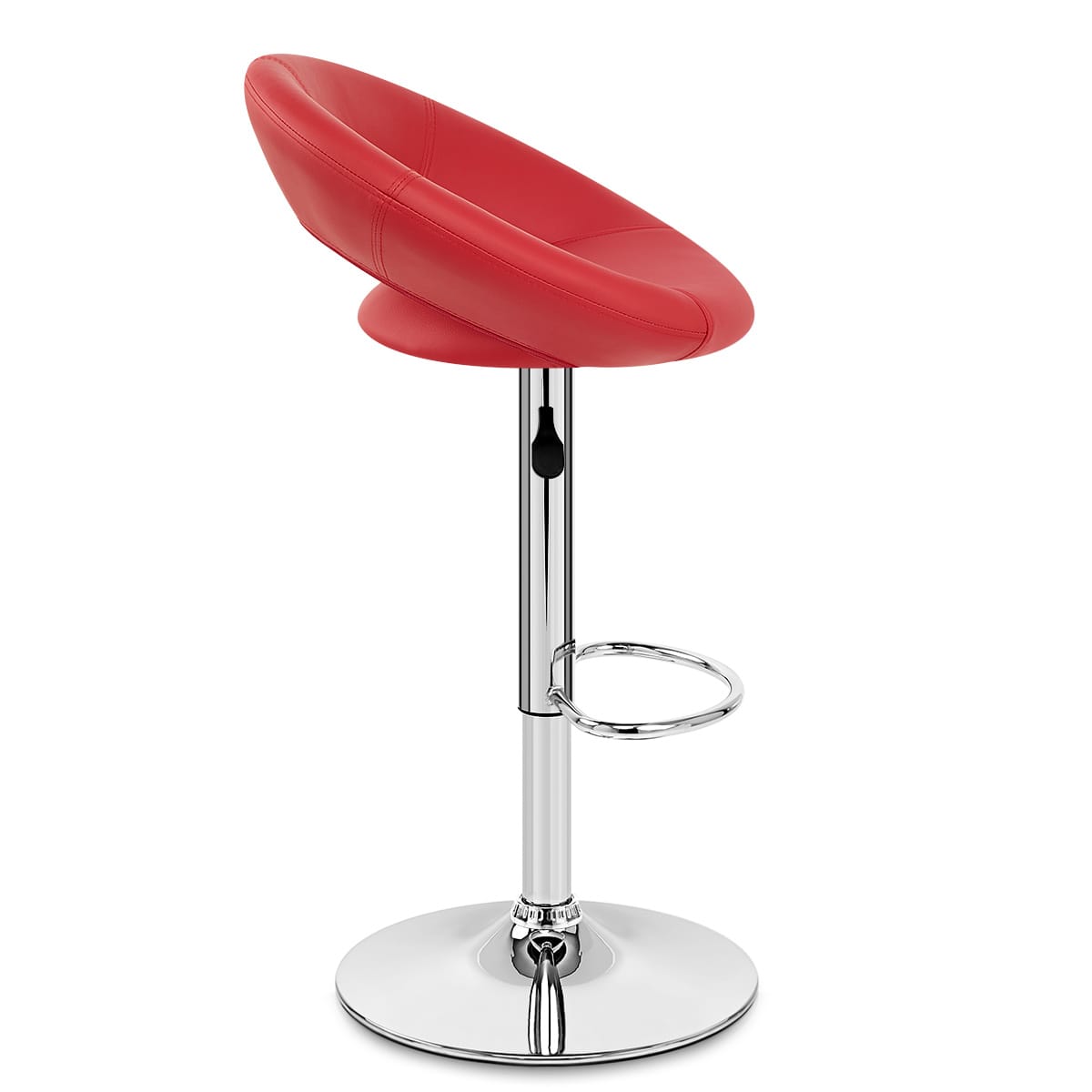 Padded Crescent Bar Stool Red