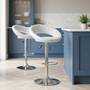 Padded Crescent Bar Stool White