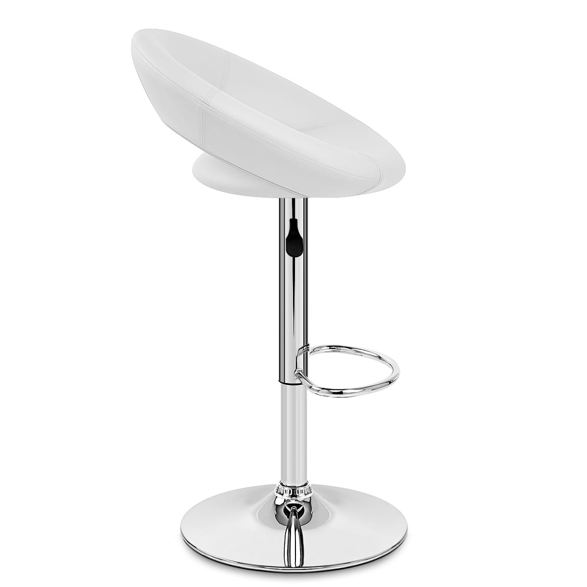 Padded Crescent Bar Stool White