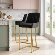 Paget Bar Stool Black Velvet
