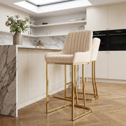 Paget Bar Stool Champagne Velvet
