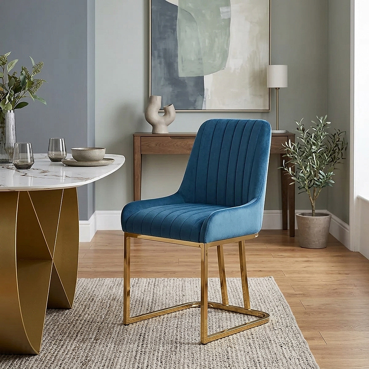 Paget Chair Blue Velvet