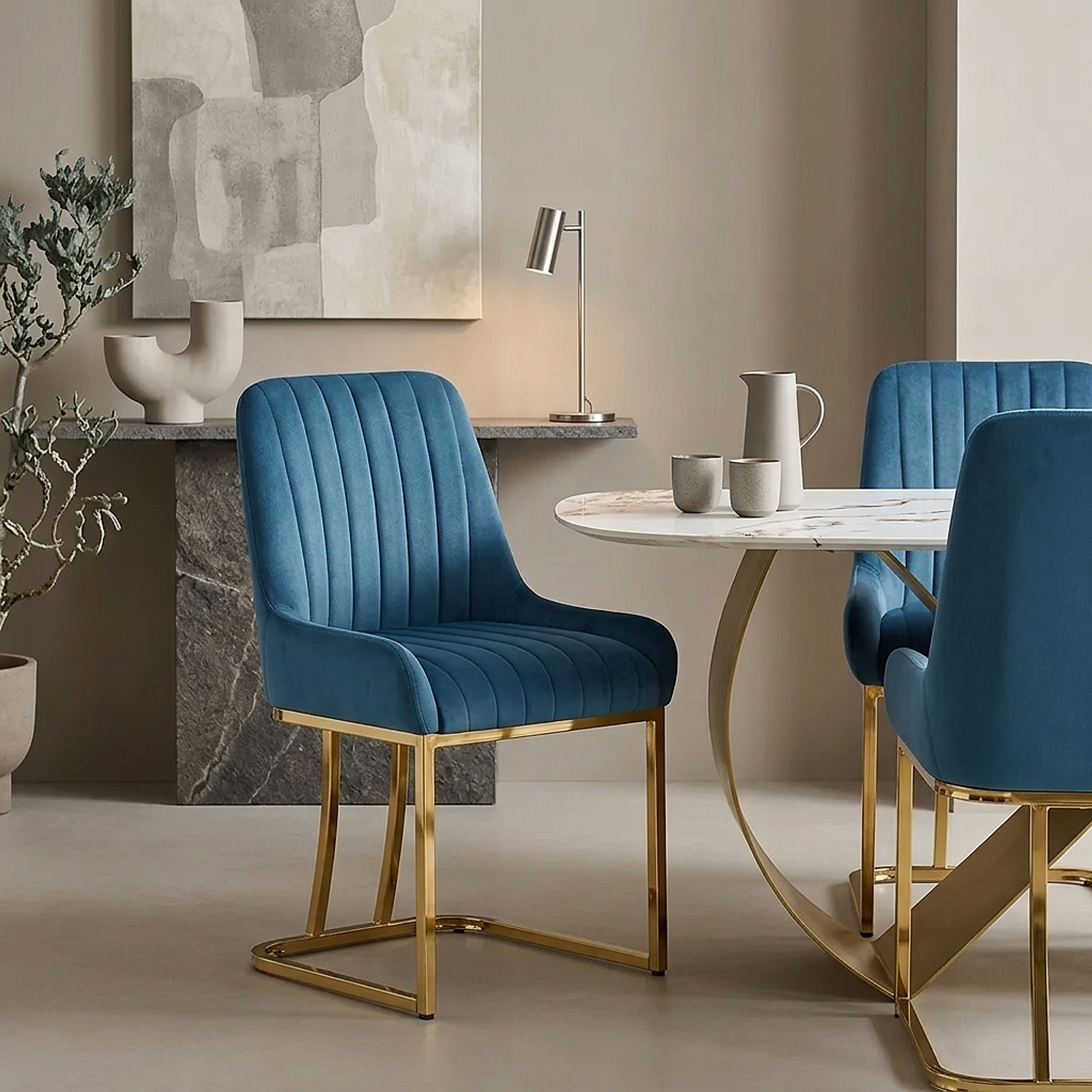 Paget Chair Blue Velvet