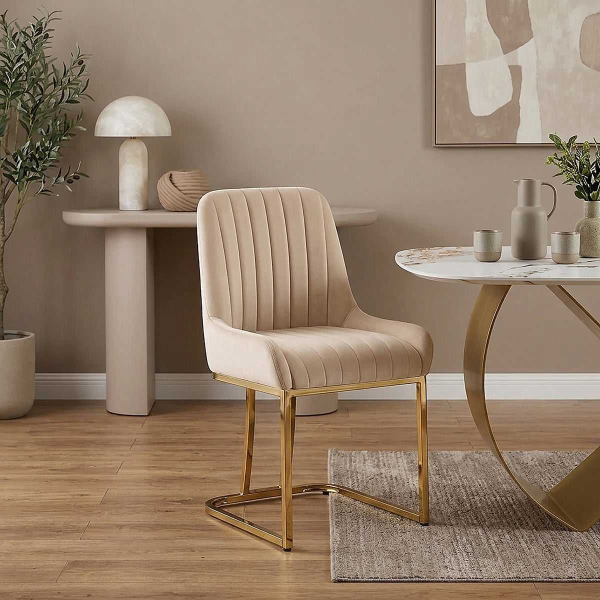 Paget Chair Champagne Velvet