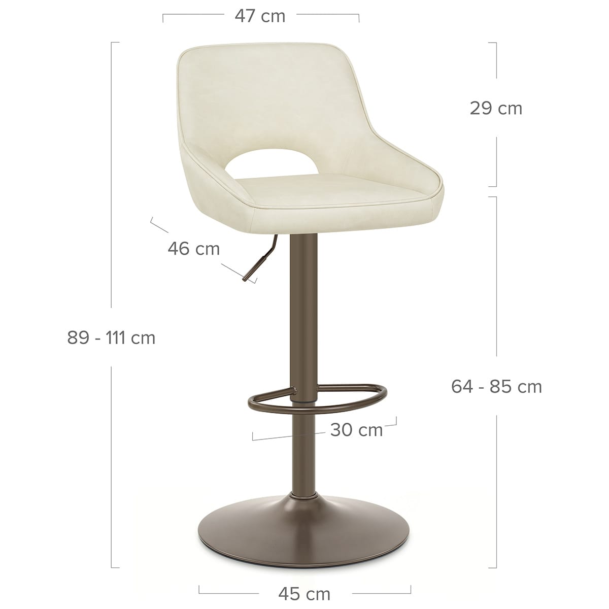 Paris Bar Stool Antique Cream