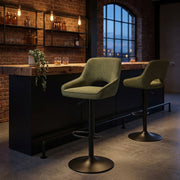 Paris Bar Stool Green Fabric