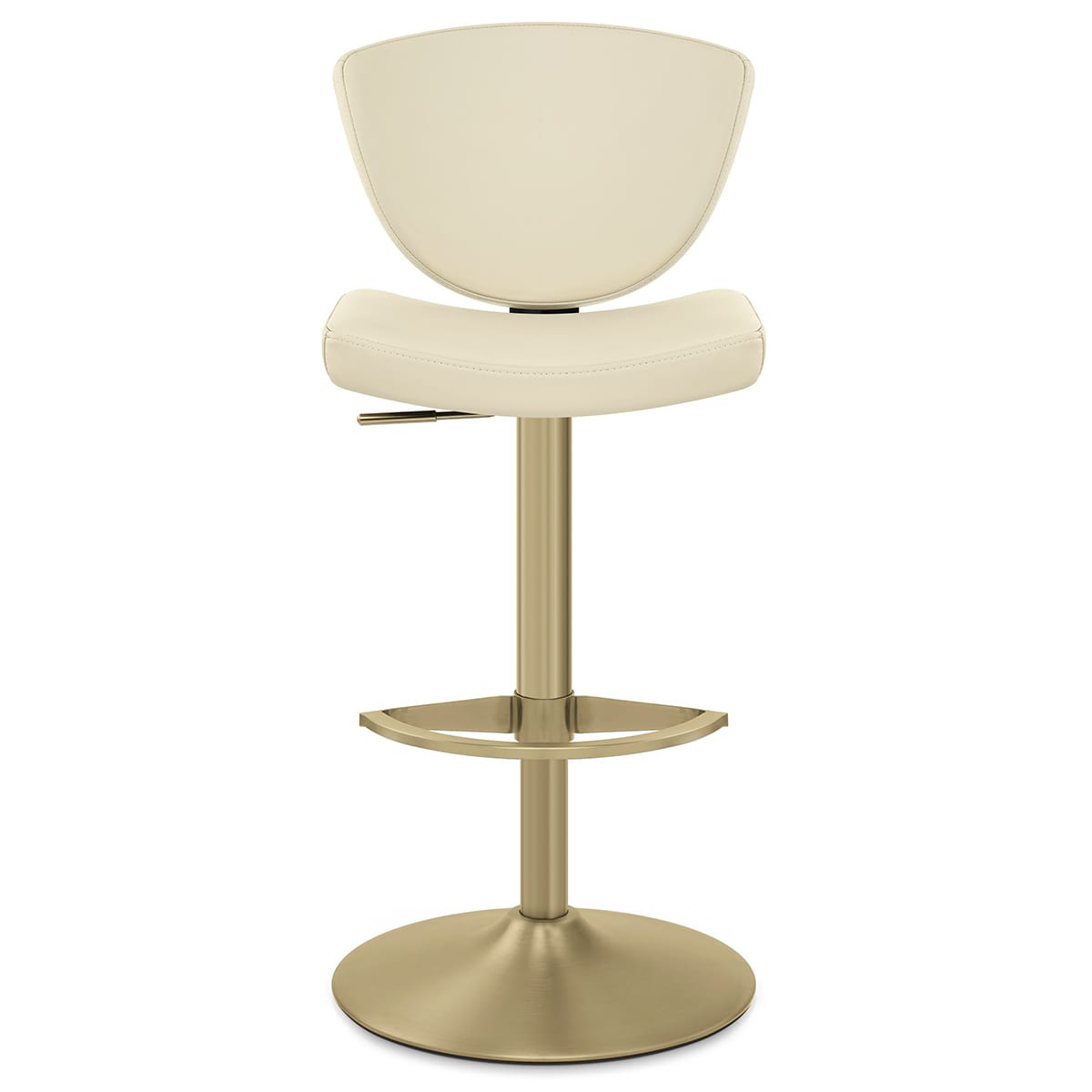 Pearl Real Leather Gold Stool Cream