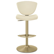 Pearl Real Leather Gold Stool Cream