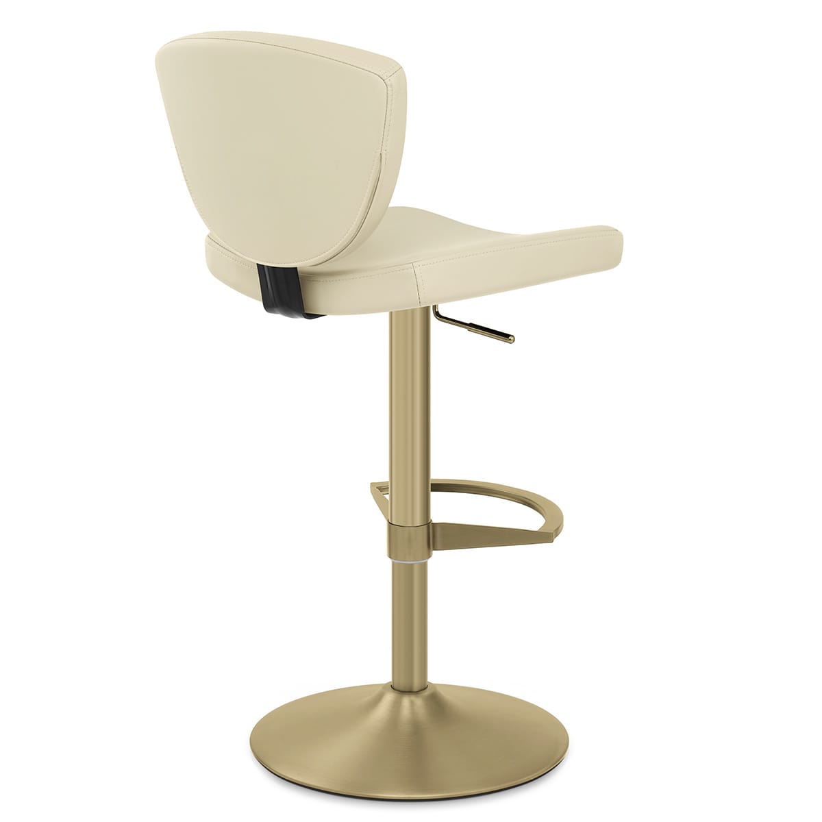 Pearl Real Leather Gold Stool Cream