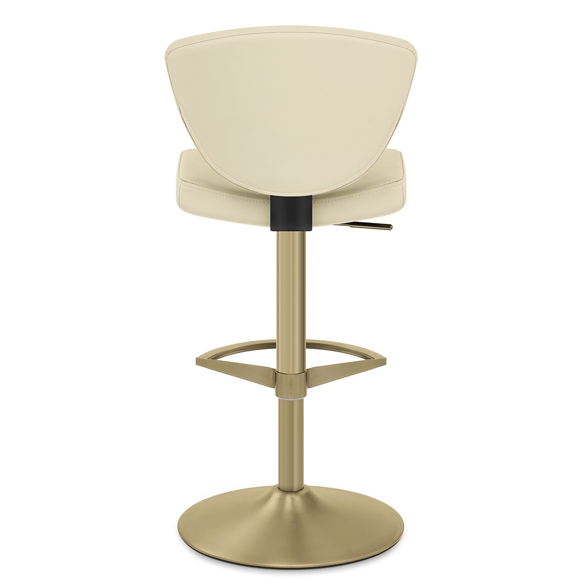 Pearl Real Leather Gold Stool Cream