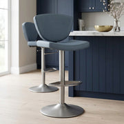 Pearl Real Leather Stool Blue