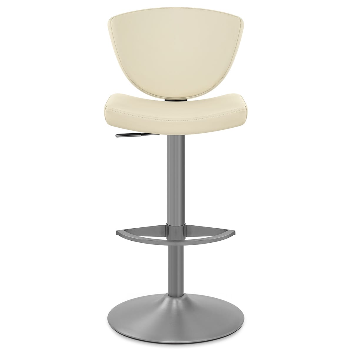 Pearl Real Leather Stool Cream