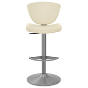 Pearl Real Leather Stool Cream