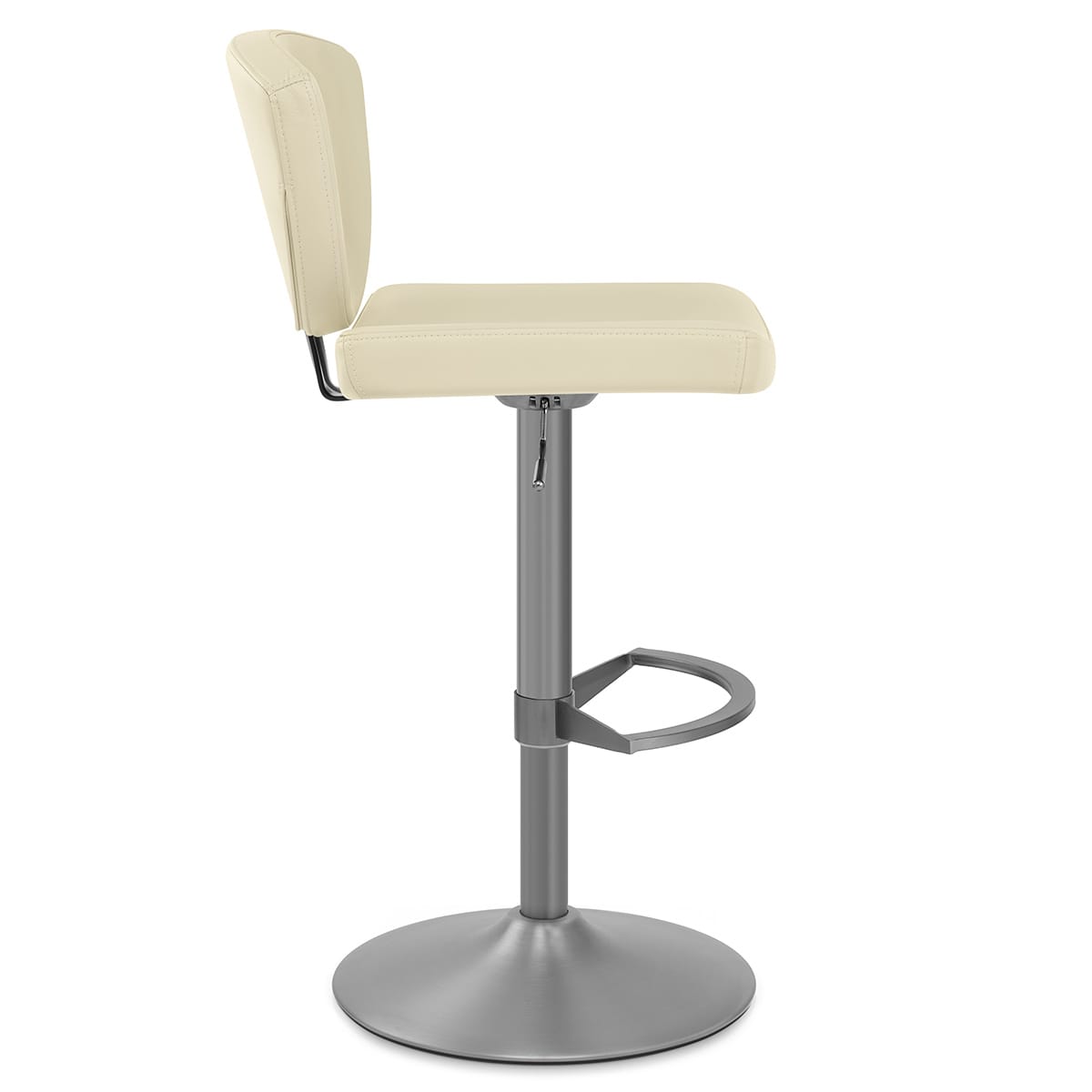Pearl Real Leather Stool Cream