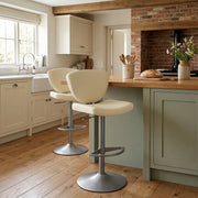 Pearl Real Leather Stool Cream