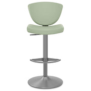 Pearl Real Leather Stool Green