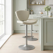 Pearl Real Leather Stool Taupe