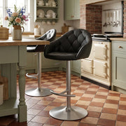 Perry Brushed Steel Stool Black