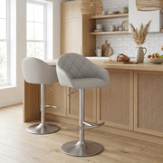 Perry Brushed Steel Stool Grey