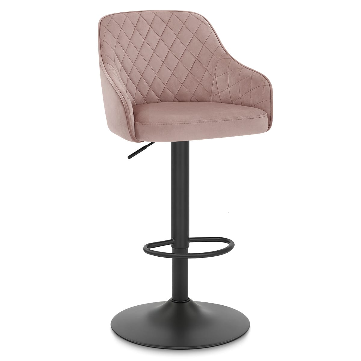 Perth Bar Stool Pink Velvet