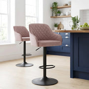 Perth Bar Stool Pink Velvet