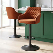 Perth Bar Stool Rust Velvet
