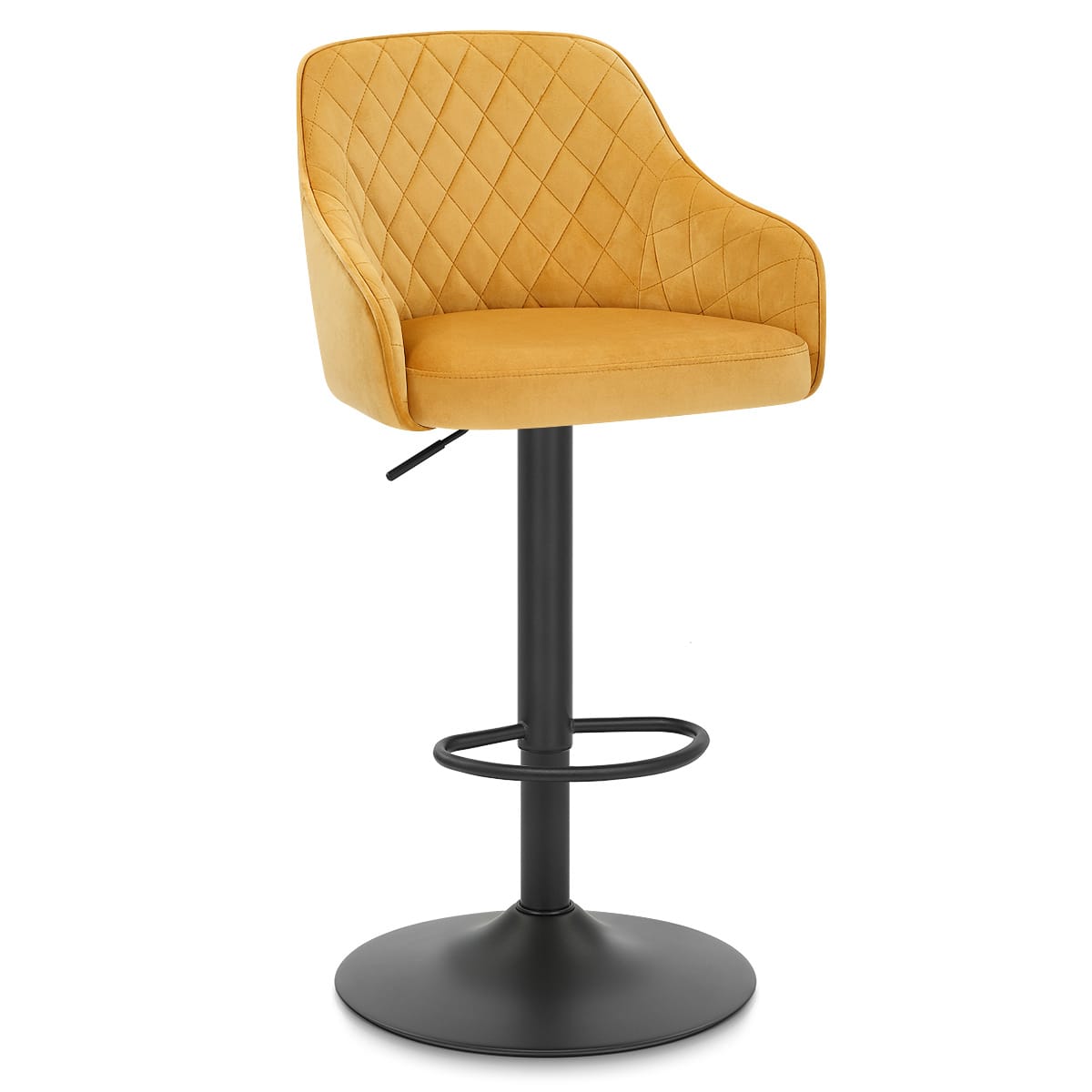 Perth Bar Stool Yellow Velvet