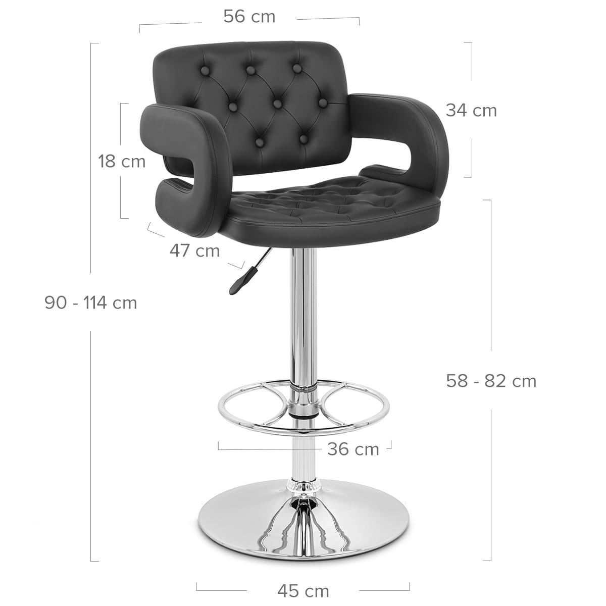 Polaris Bar Stool Black