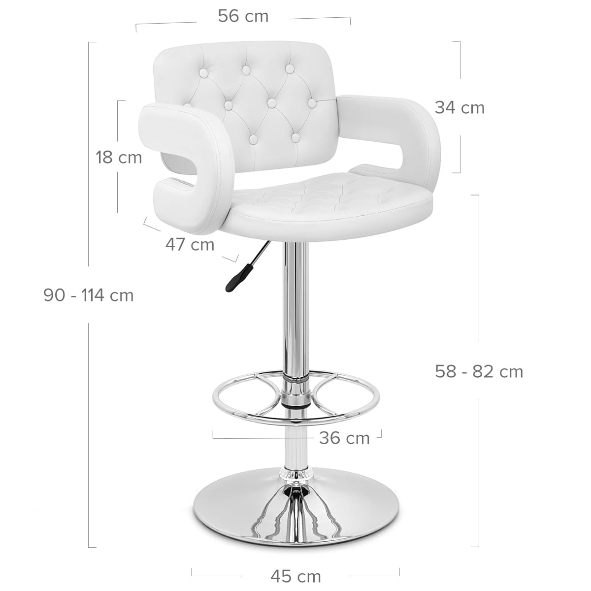 Polaris Bar Stool White