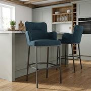Porter Bar Stool Blue Fabric