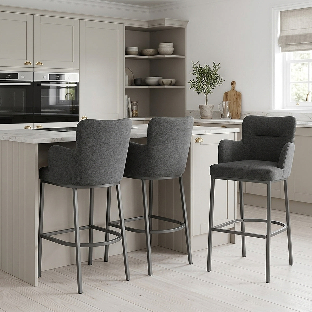 Porter Bar Stool Charcoal Fabric