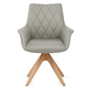 Portobello Oak Chair Grey Real Leather